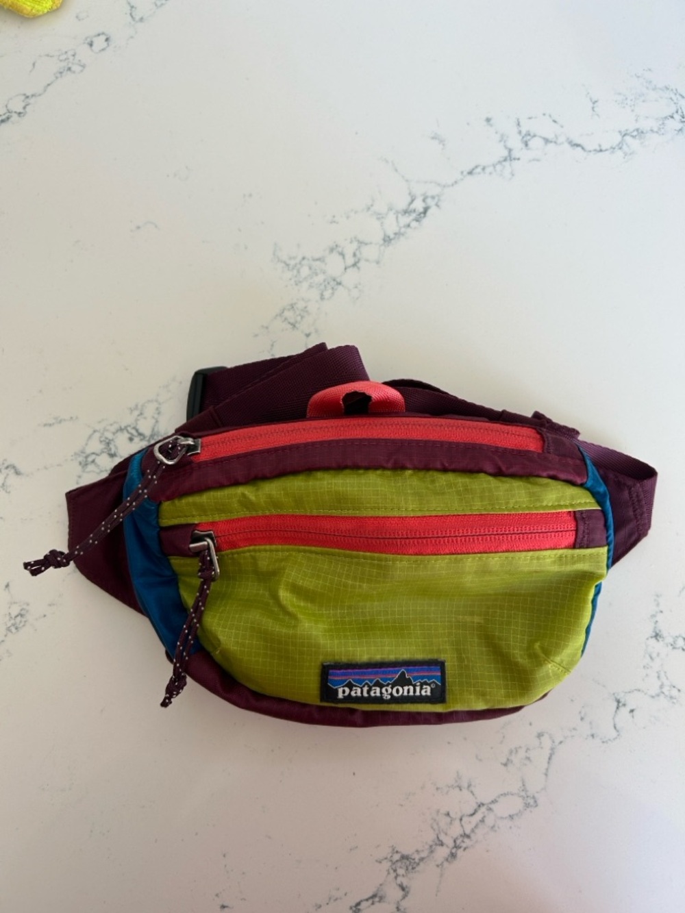 Patagonia Mini Bag in Lime Green, Burgundy, Teal, and Red